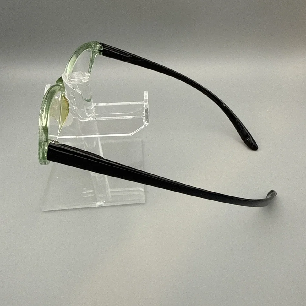Crystal Rhinestone Cat Eyes Reading Glasses Optical Lens Clear Bling Green/Black